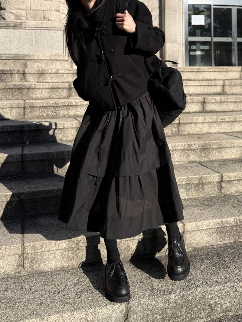  STRING LAYERED FLARE SKIRT