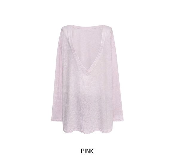 Awning Deep V-Neck Long Sleeve