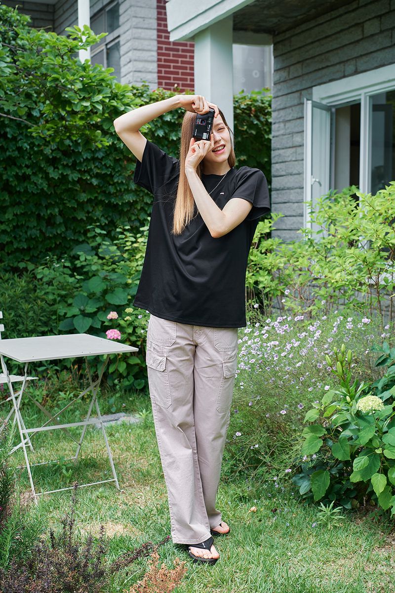 ROUND LOGO OVERSIZED T-SHIRTS_2COLORS