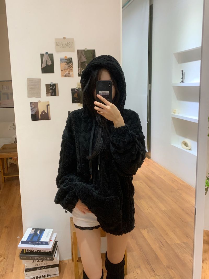 Fluff Fur Lace Ribbon Mini shorts