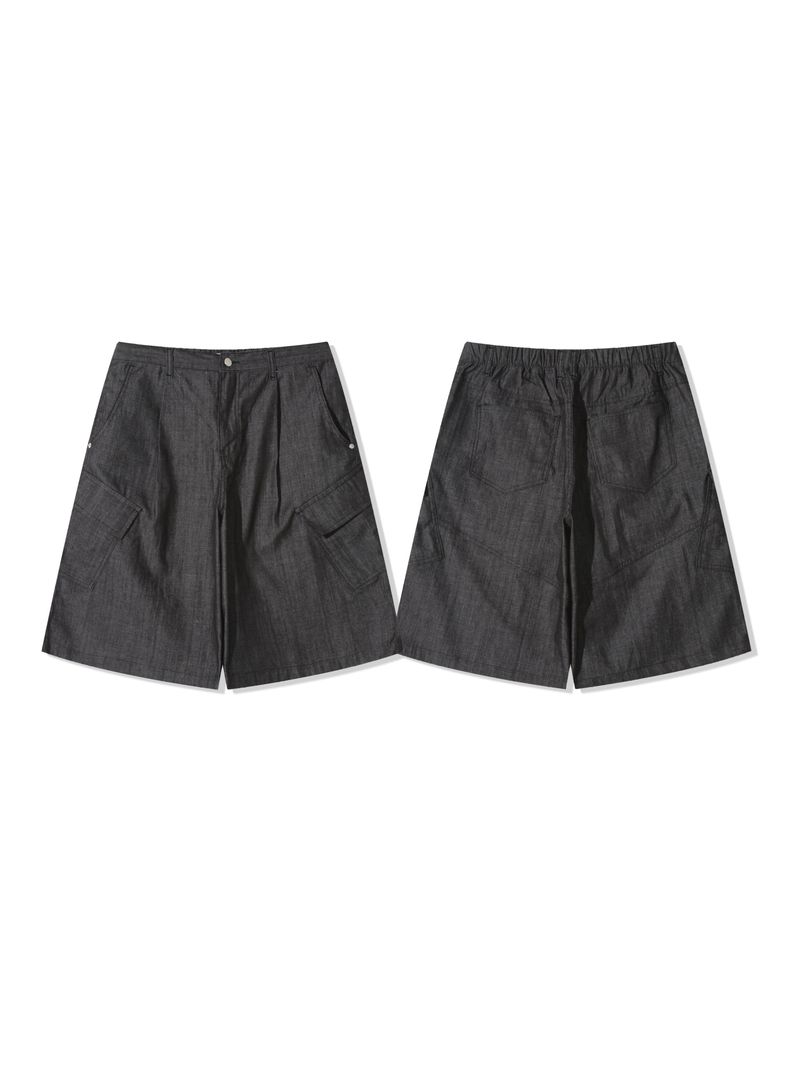 Non-fade diagonal cargo bermuda pants 