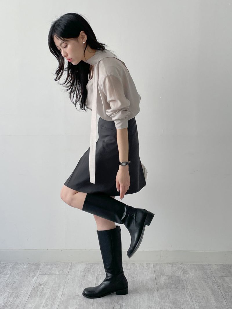Kino Pleated Midi A-line Skirt