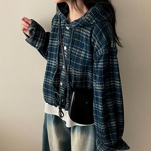 hijjoo（ハイチュー）の「Ready strap checkered hooded denim jacket（Jackets/Outerwear）」