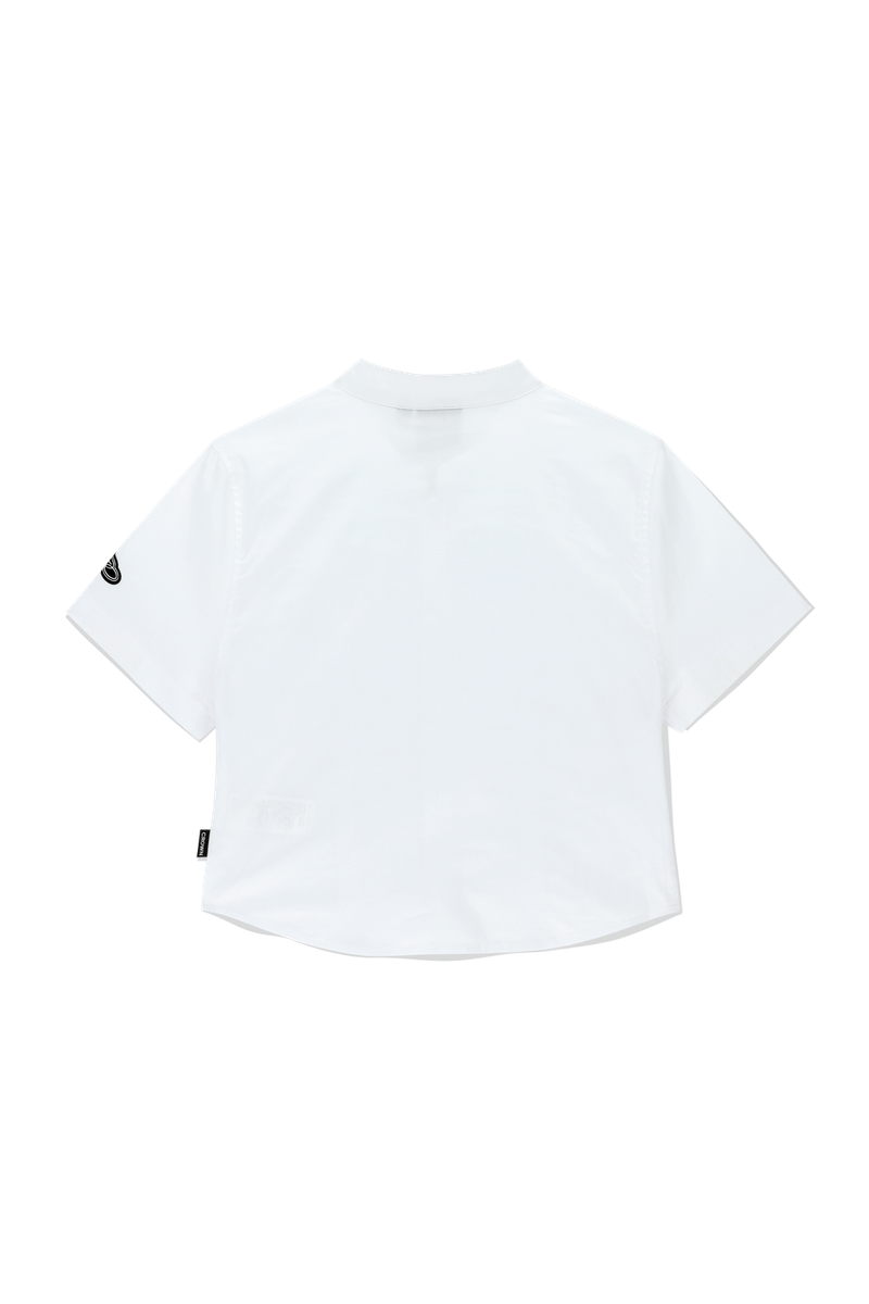 SHIRRING COTTON ZIP UP