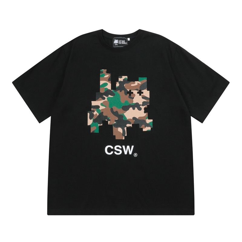 Cat Save The World（キャット セーブ ザ ワールド）の「Cat Save The World Camo pixel half T Unisex (2Color)（Tops）」