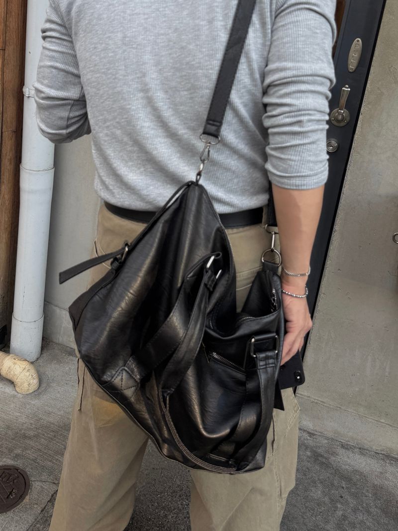 Moto two-way leather cross bag