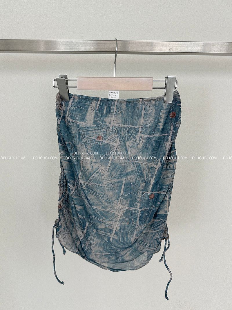 Denim 4PS Cover-Up Bikini Set
