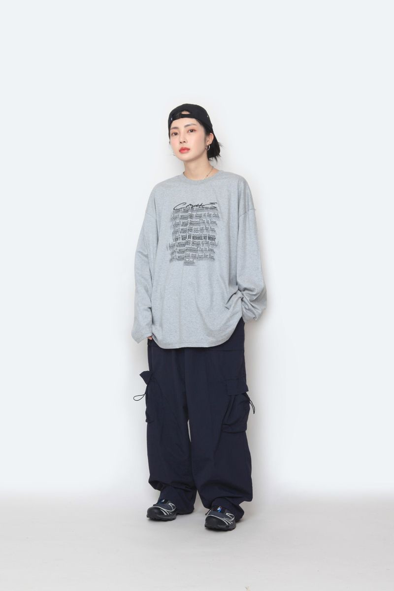 string pocket nylon pants