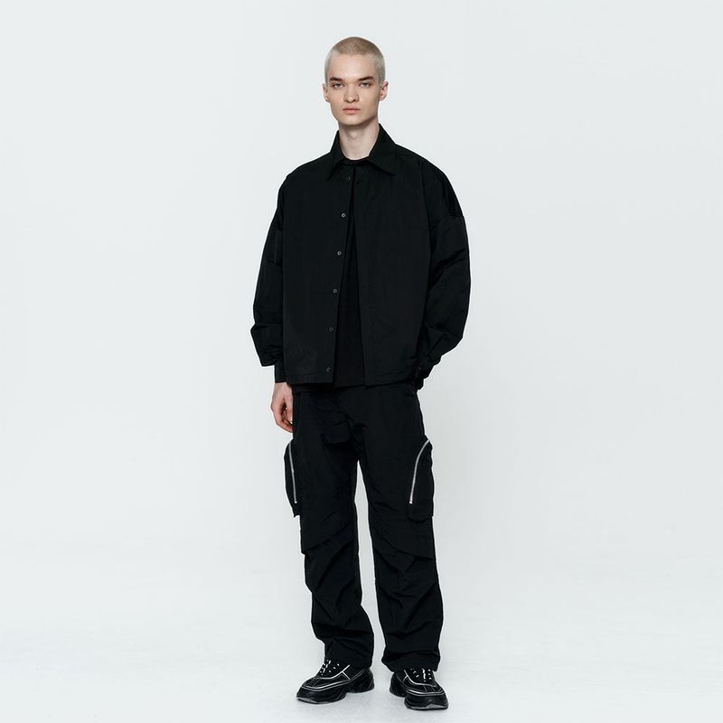 Crinkle String Shirt Jumper Black