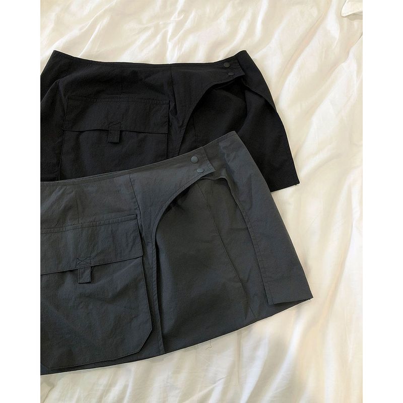 Wave Nylon Layered Skirt