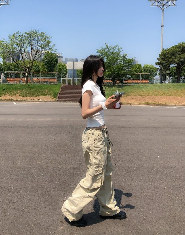 Multiple Pocket Low Cargo Pants