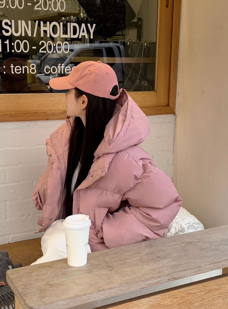 [BELLIDE MADE]Butterfly Two-Way Hooded Short Padded Jacket