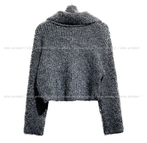 Moria Big Collar Two Way Knit Zip-up