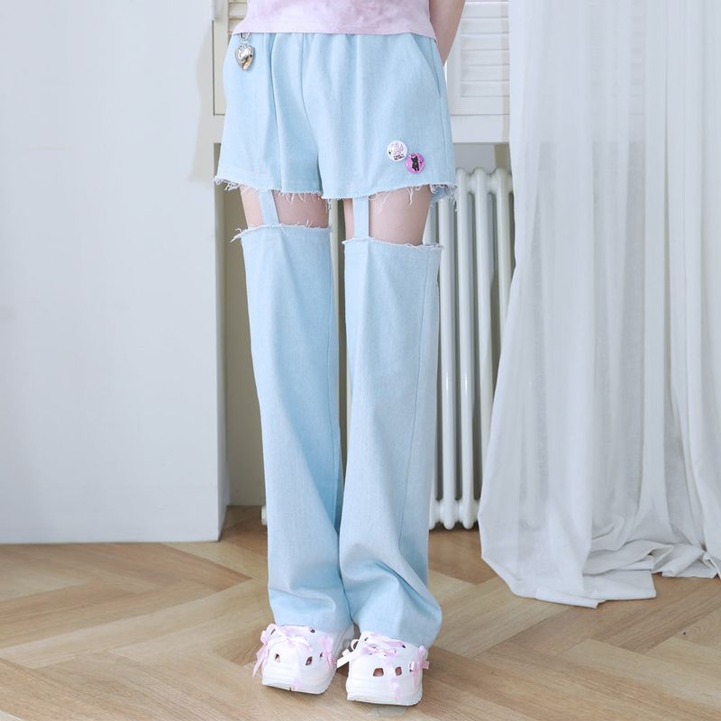 CLUT STUDIO(クラットスタジオ)の「1 1 denim cut out pants - LIGHT BLUE(Pants)」