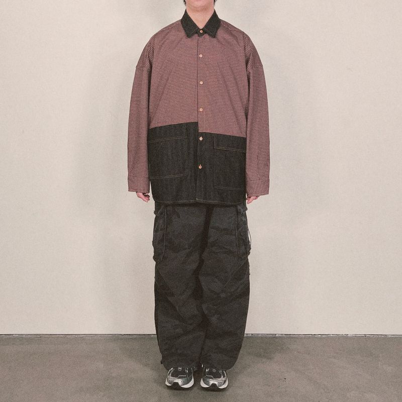 switch panel check shirt_black