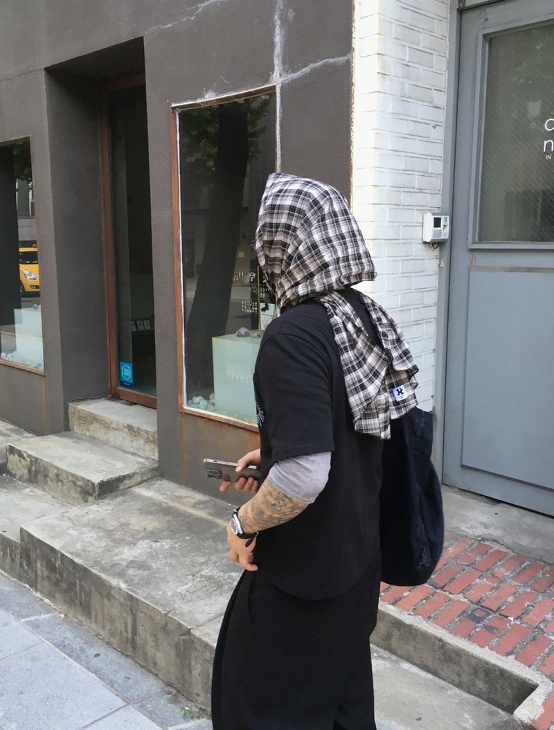 No.06 HIC made thin check scarf