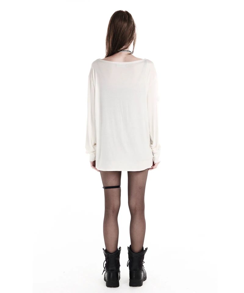 STAR CROSS LONGSLEEVE TOP IVORY