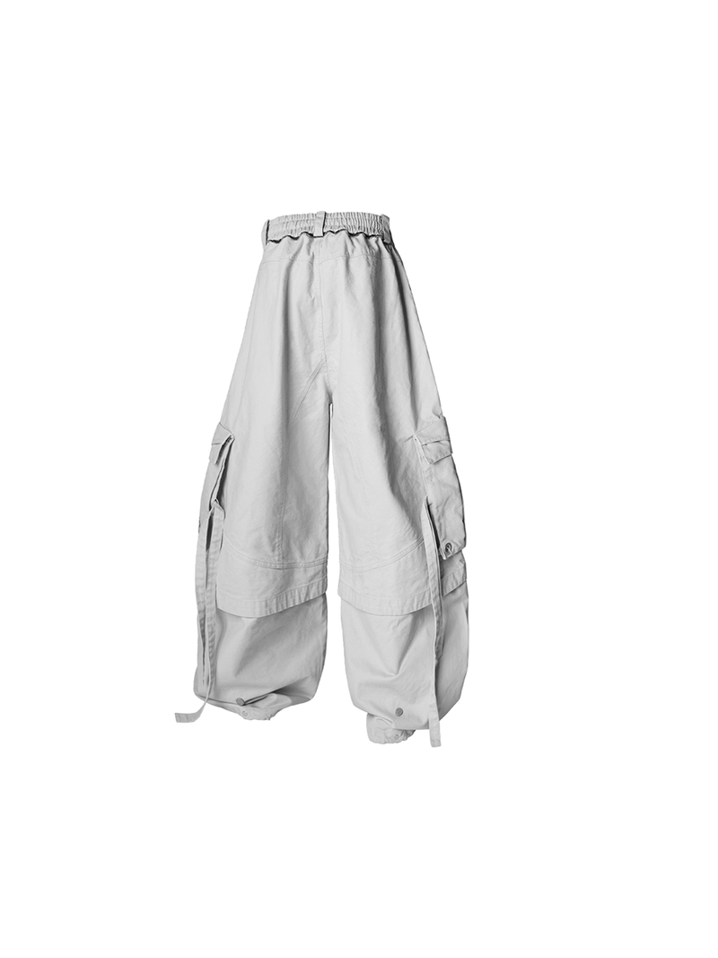 RELABEL Spatial Relations (Quartet) Eight-pocket Overlapping Detachable Distressed Multi-colour Double-jointed Workwear Ribbon Trousers