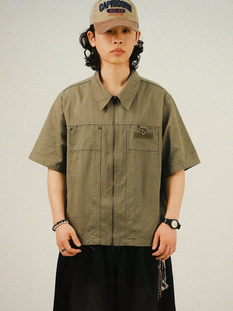 SEMIKAJI(セミカジ)の「 KA Pocket Zipper Work Shirts Jacket(Tops)」