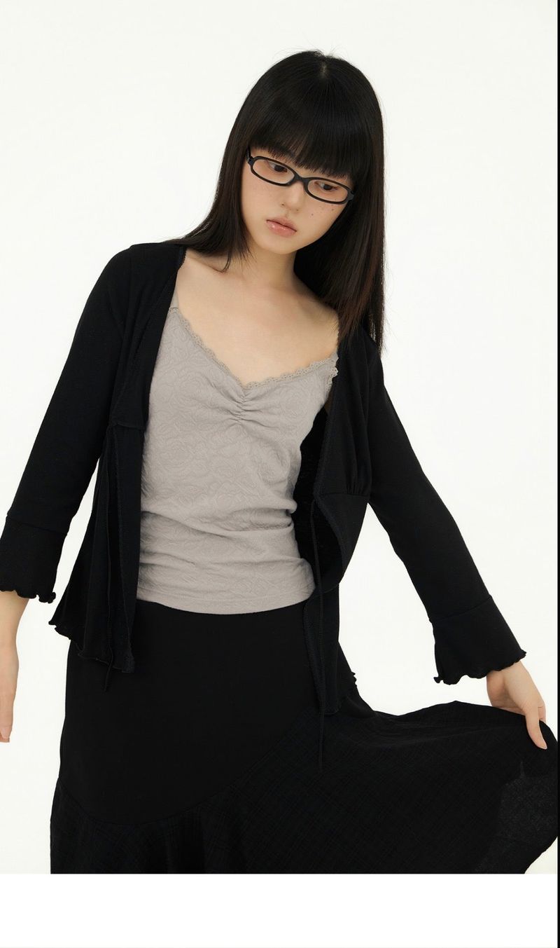 WAVY CHECK MIDI SK BLACK
