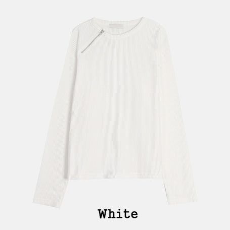 Coldy Waffle Shoulder Zip-Up T-shirt