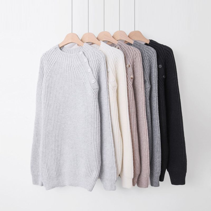 Side Mock Cash Knit 5C