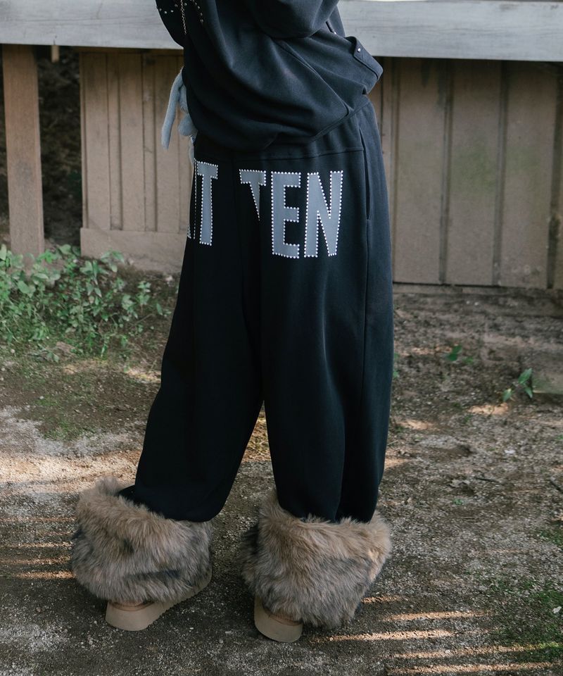FUR KITTEN WIDE SWEAT PANTS BLACK(CV2GFFPA00A)