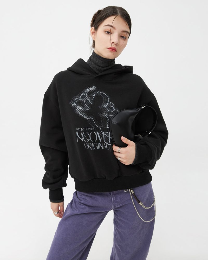 CUPIDO LINE HOODIE-BLACK
