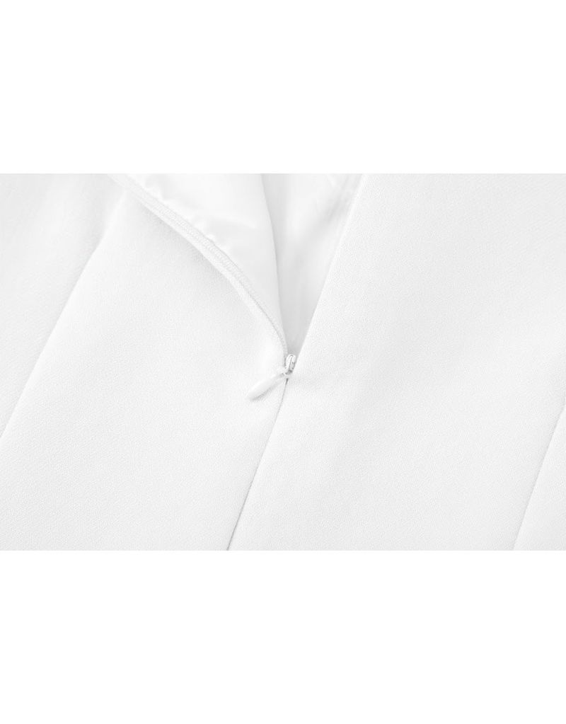 [ATELIER] Spiral Classic Beaded Point Balloon Short Sleeve Long Dress White