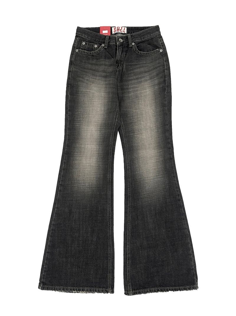 fade washed bootcut denim