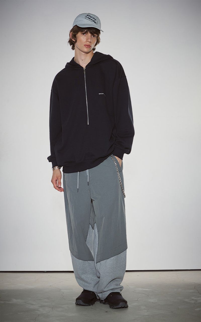 PIPPING MIX PANTS_GRAY