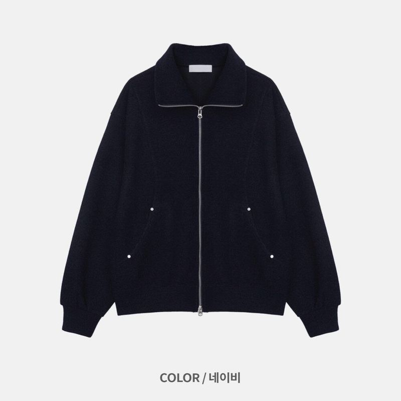 Remind knit zip up