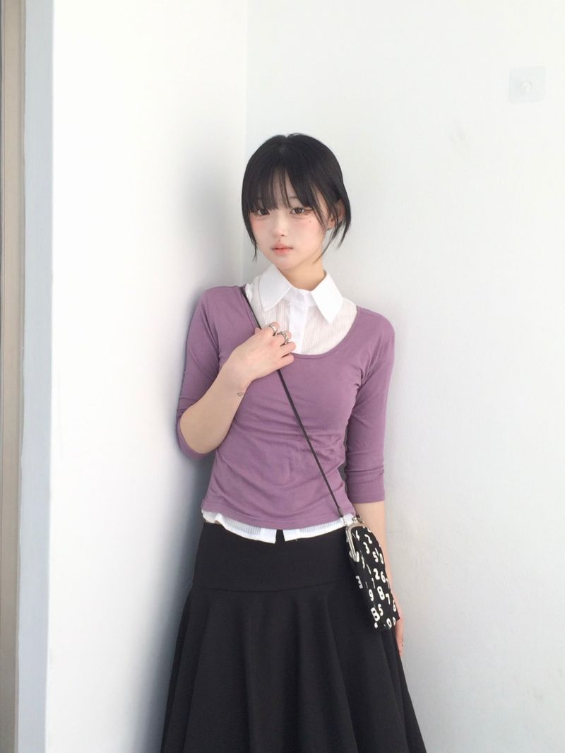 A-line rose flare skirt