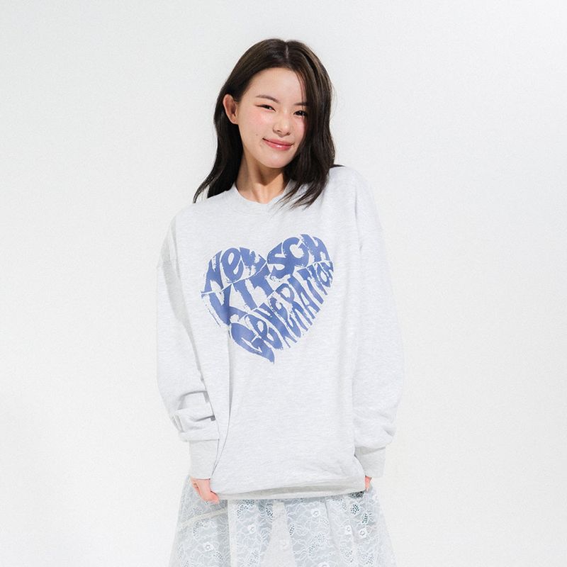NEWKITSCH(ニューキッチジェネレーション)の「VINT HEART LOGO SWEATSHIRTS-LIGHT MELANGE(Tops)」