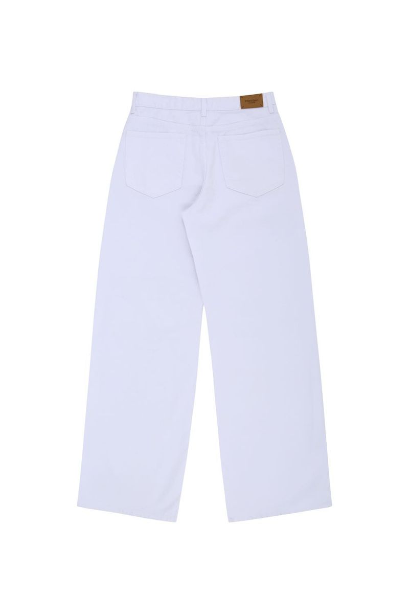 Damage wide white pants