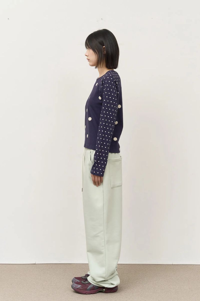 (W) Greek Dot Raglan Top