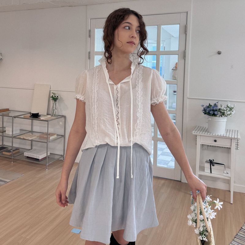 delidi（ディライディ）の「Lustre ruffle blouse（Tops）」