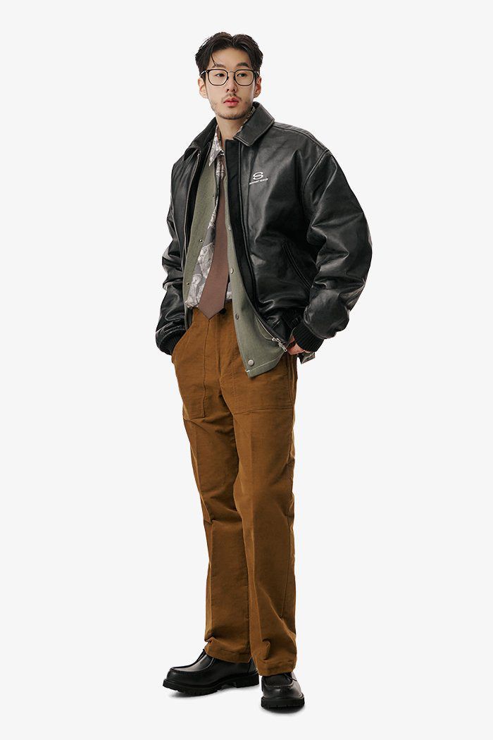 SUPPORT SERIES COWHIDE CRACK JACKET BLACK