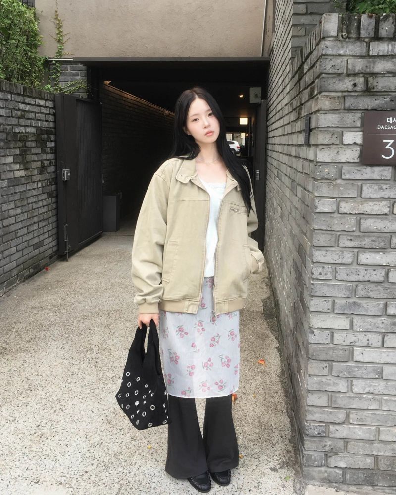 Flower chiffon skirt