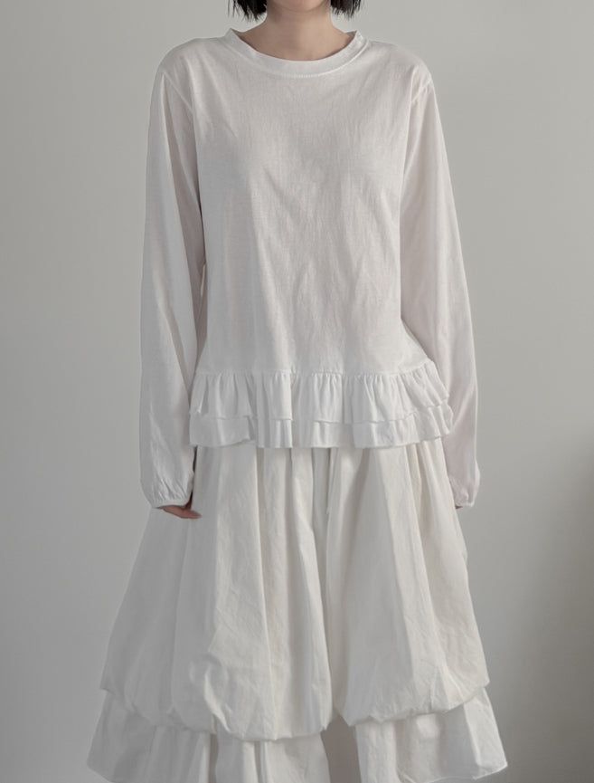 mnem（ムネム）の「Rels Frill Loose Fit Long Sleeve T-shirt（Tops）」