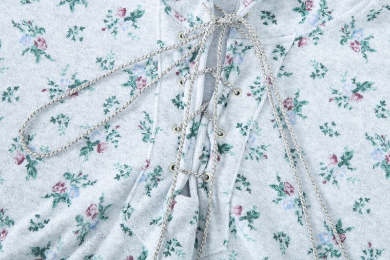 floral terry anorak grey