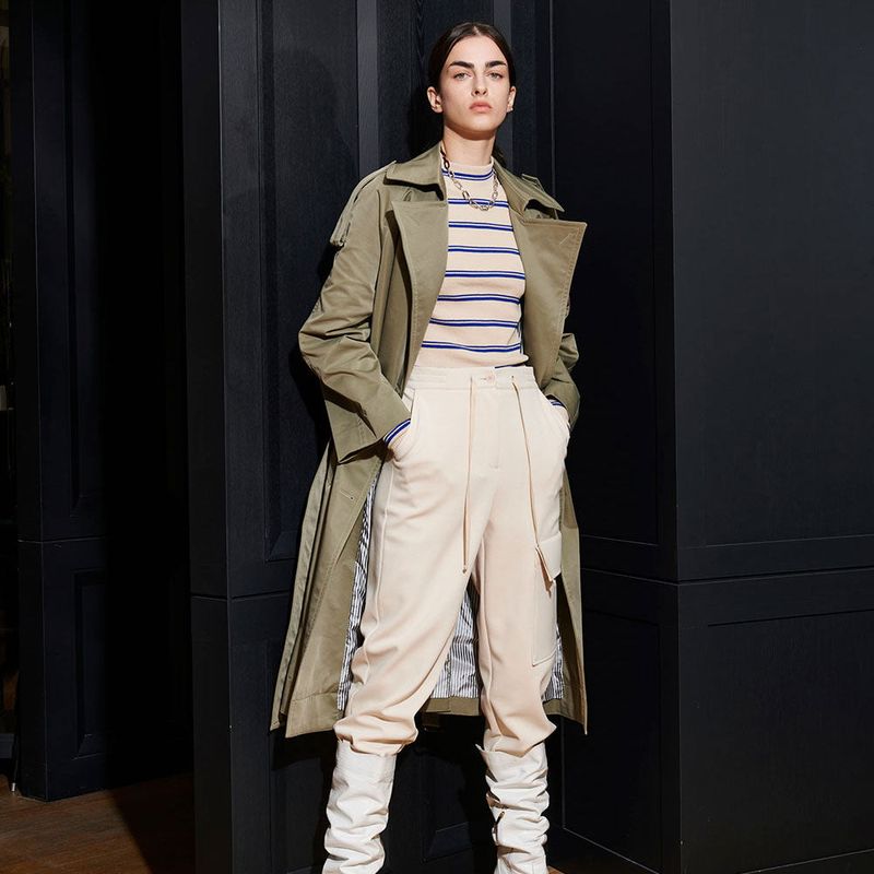  SAMUEL TURTLENECK TEE, LIGHT BEIGE+BLUE S