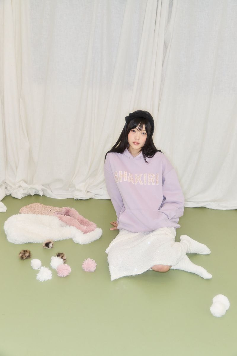 GLITTER SPANGLE KNIT SKIRT (CREAM)
