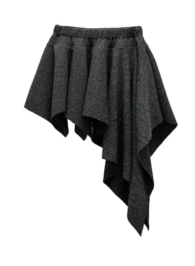 Waffle Unbalanced Flare Skirt