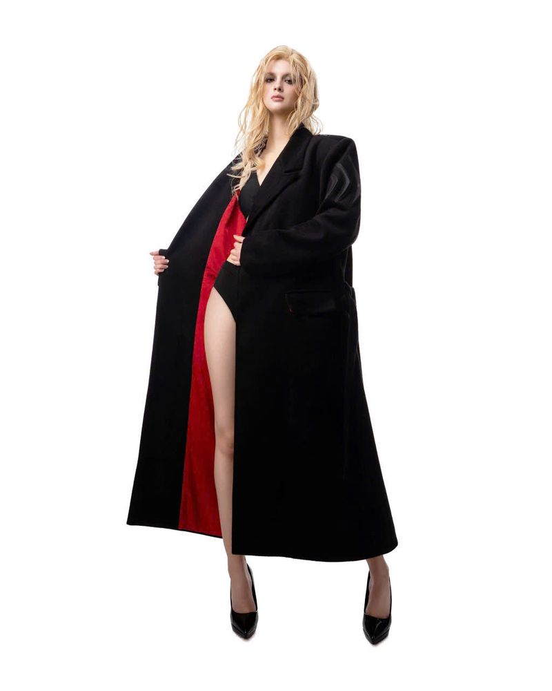 DKILLUMINATE FITTED LONG WOOL COAT