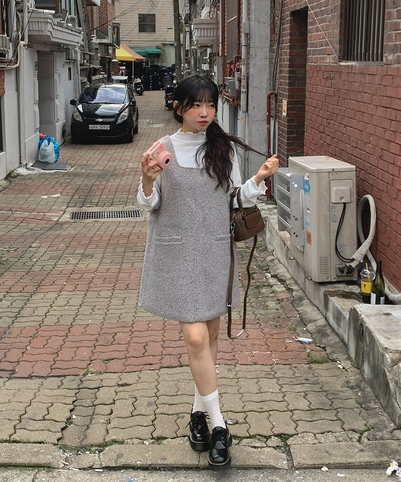 Winter Bouclé Bustier Mini Dress