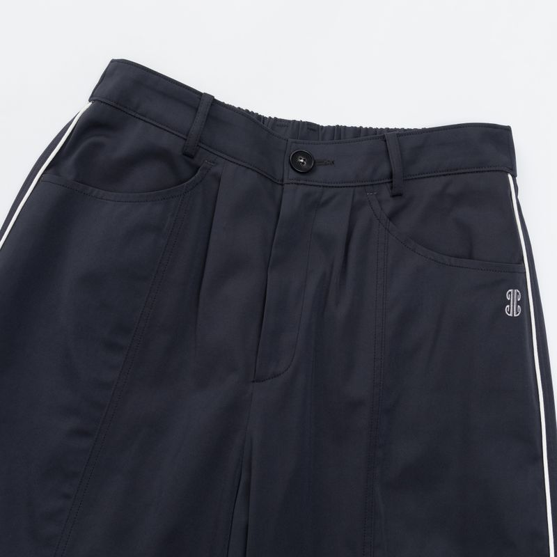 Piping Pin-Tuck Pants (Dark Gary)
