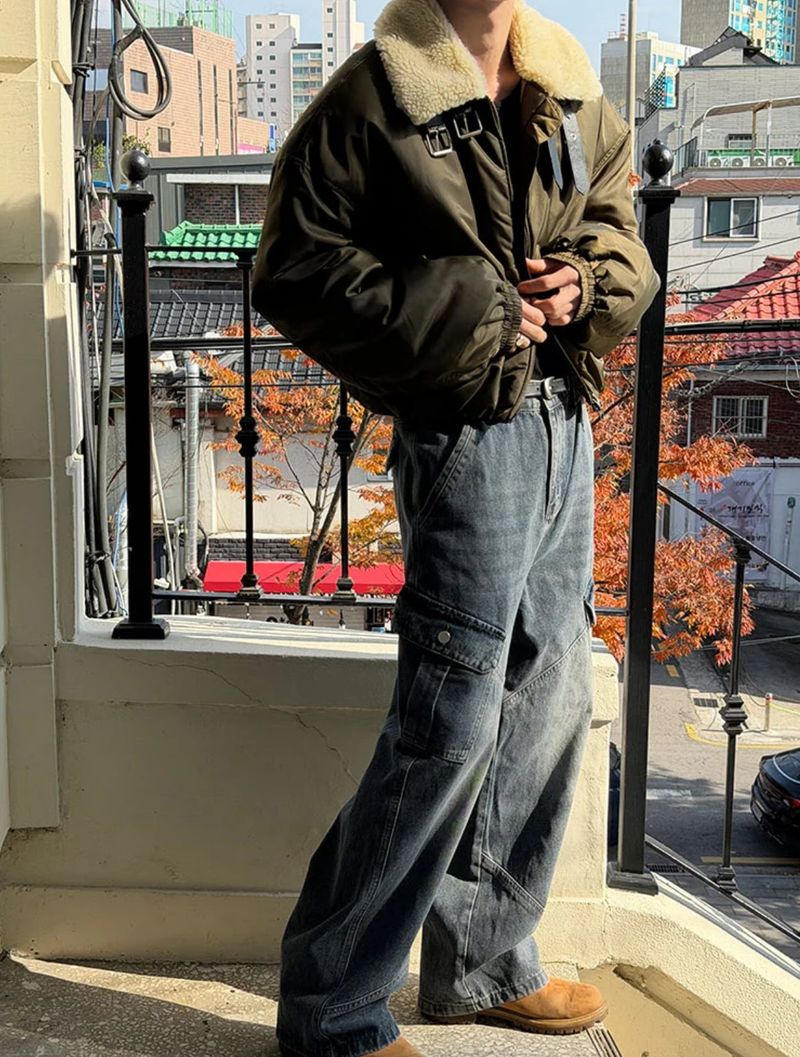 [Unisex] Dyeing denim cargo pants(2color)