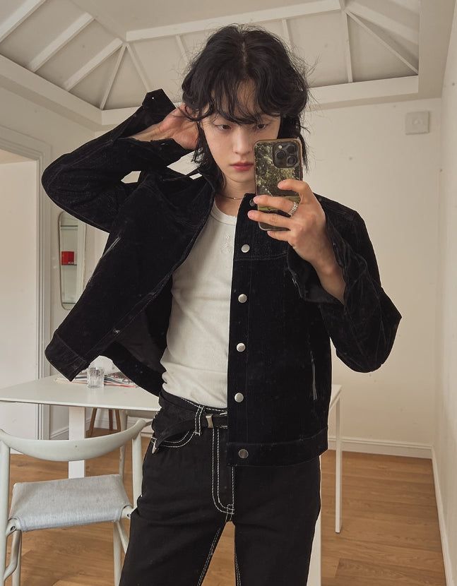Wiles Velvet Denim Jacket