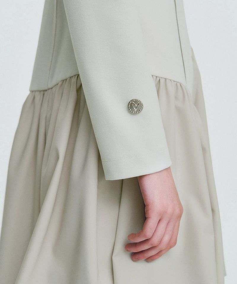Raw Edge Balloon Dress _ IVORY